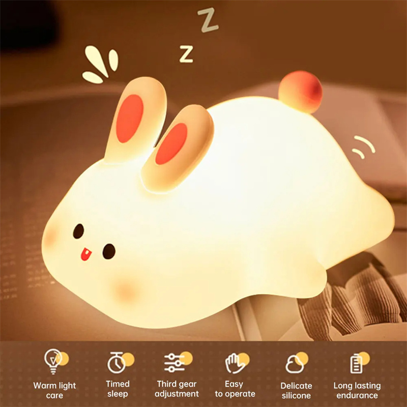 Bunny-Shaped Night Light with Adjustable Brightness