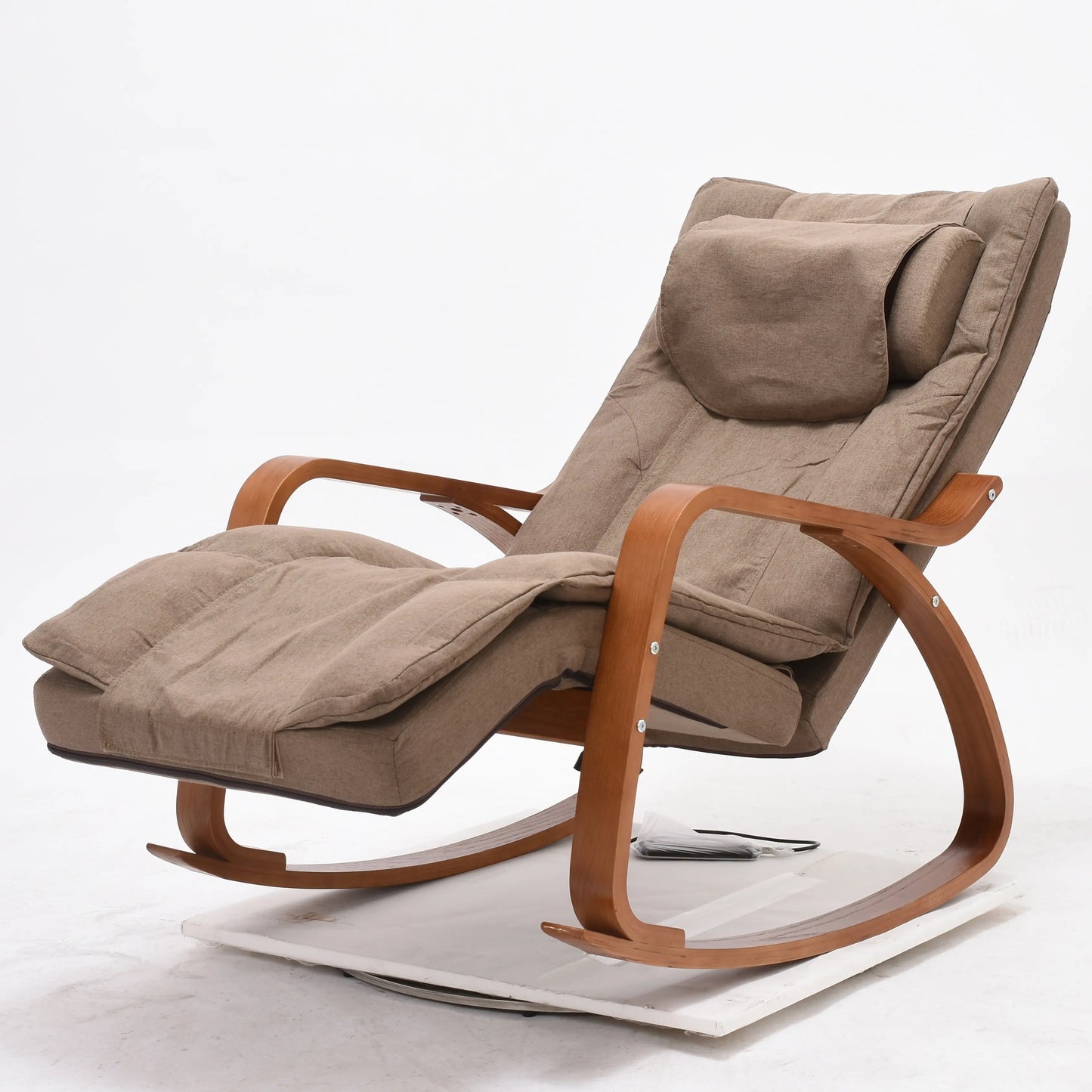 Rocking Chair with Cushioned Seat and Wooden Frame