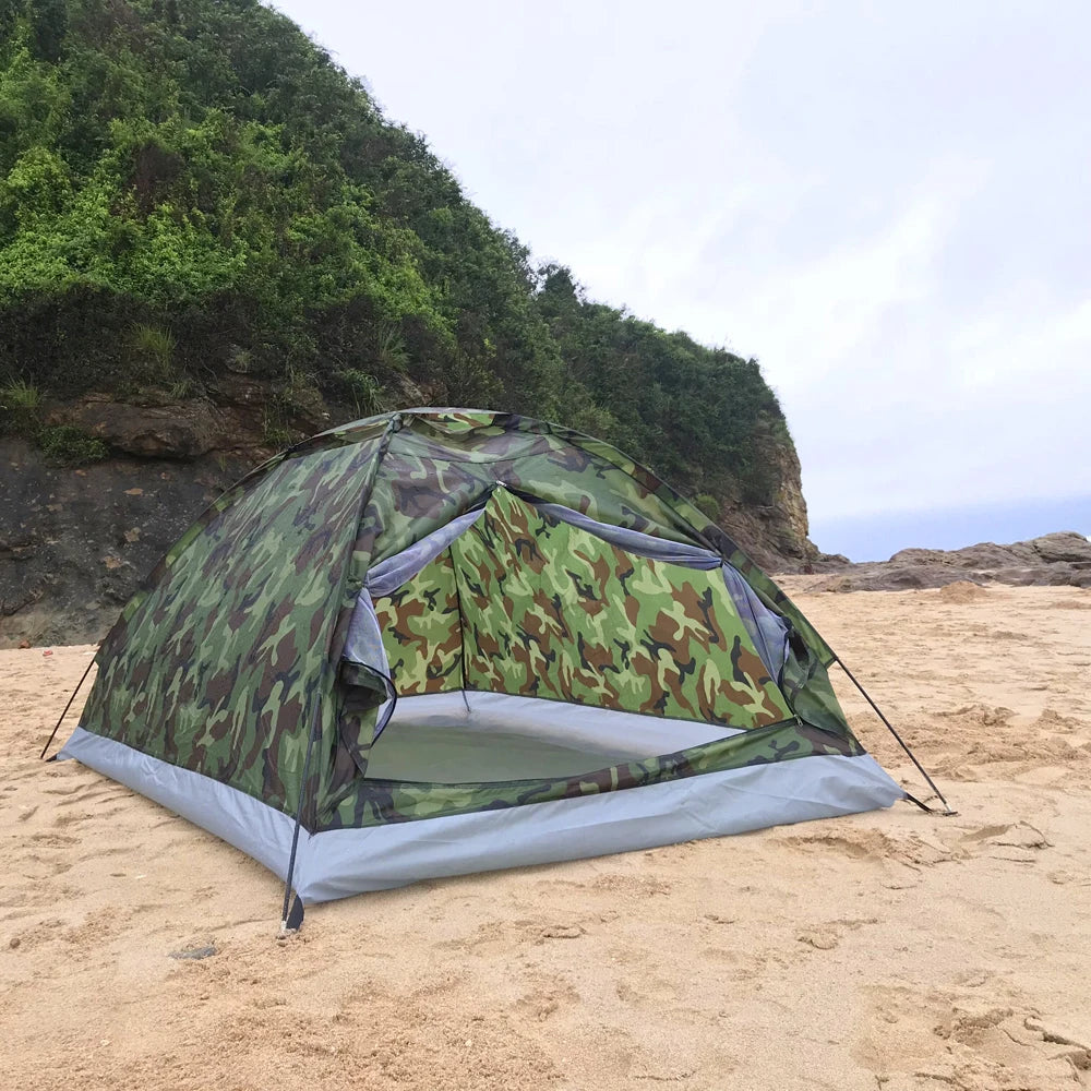 2-Person Camping Tent with Camouflage Design