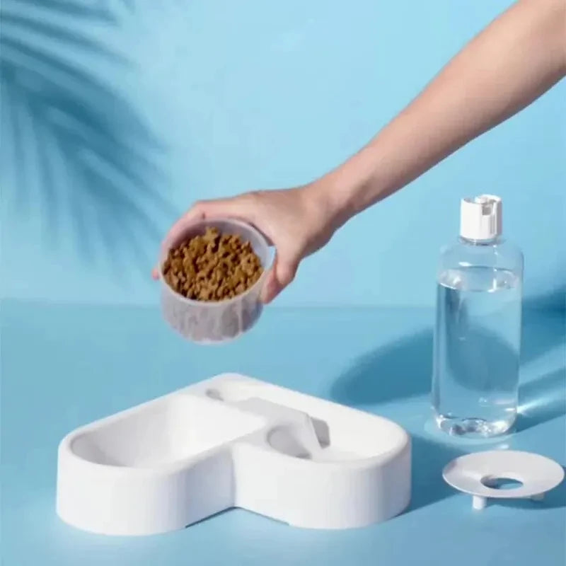 Pet Feeder with Automatic Water Dispenser