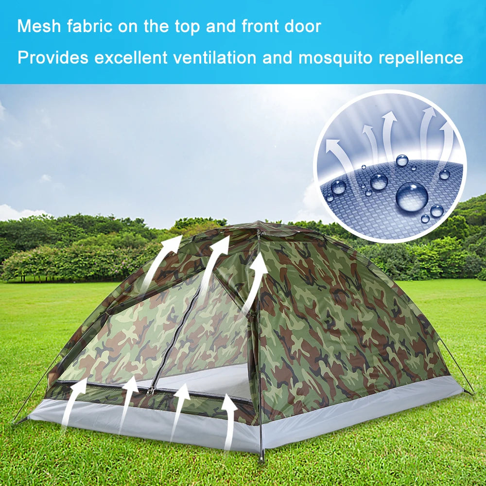 2-Person Camping Tent with Camouflage Design