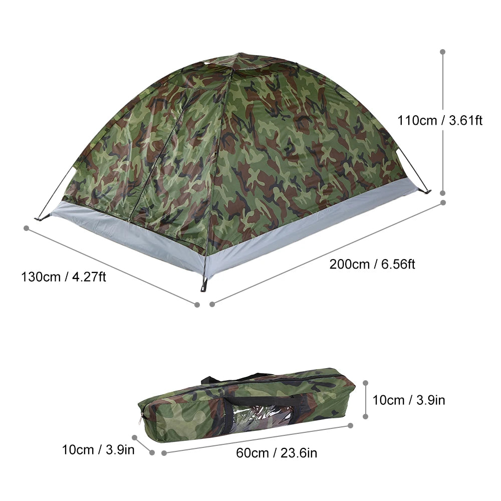 2-Person Camping Tent with Camouflage Design